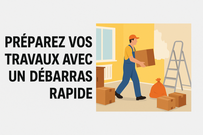 preparez-travaux-debarras Ouvrier préparant un chantier avec un débarras rapide