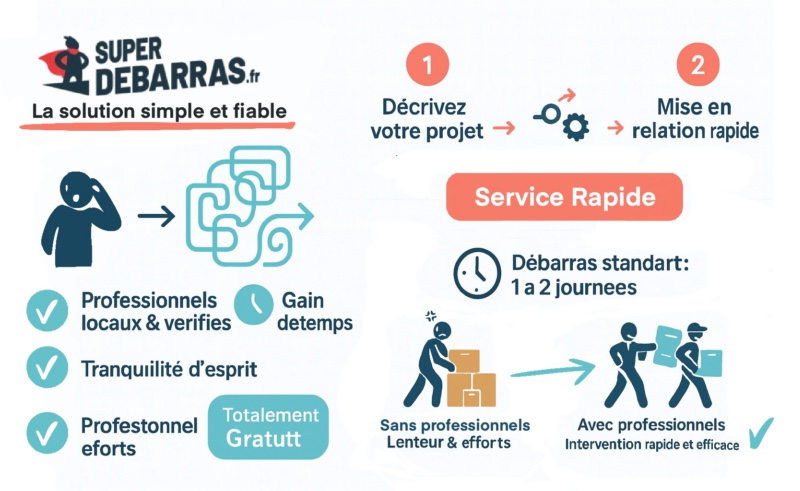 Professionnels en débarras de maison intervenant dans une maison encombrée